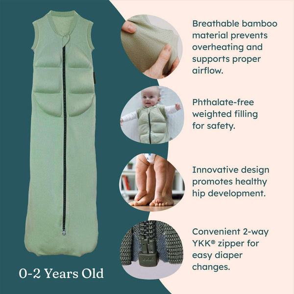 BABYDEEPSLEEP® Weighted Sleep Sack calms restlessness for uninterrupted nights.