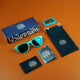 Sky blue flexible polarized kids sunglasses with case and packaging for ages 3-8, UV400 protection.