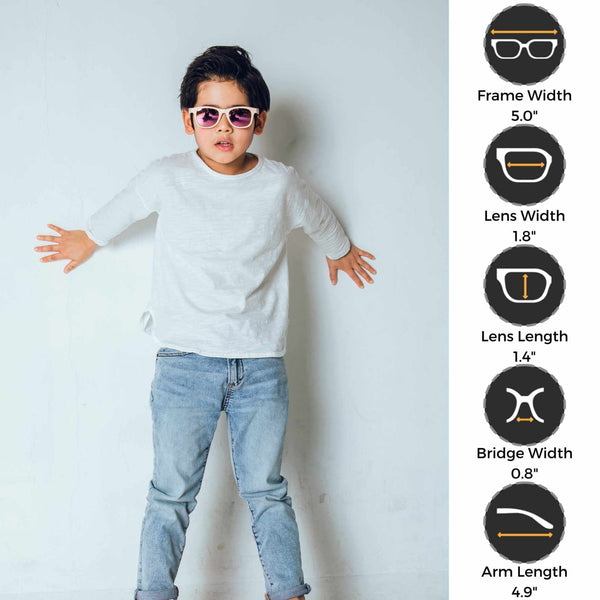 Peach flexible polarized kids sunglasses for ages 3-8, providing UV400 protection with durable, eco-friendly materials.