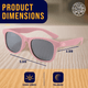 Barbie pink polarized baby sunglasses for kids aged 3-8 with UV400 lenses, designed for durable protection and eco-friendly materials.